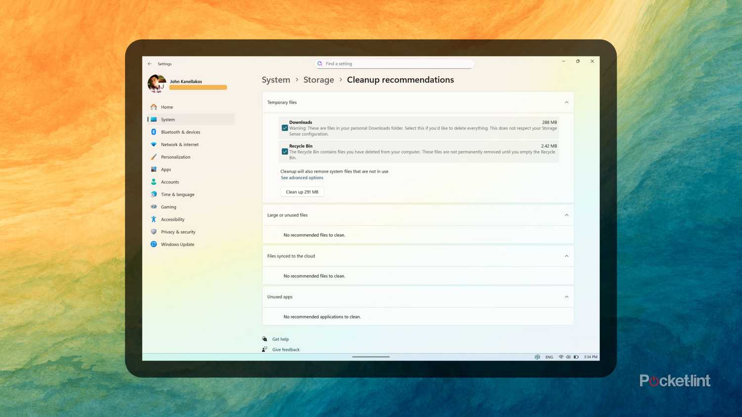 Windows 11 Cleanup recommendations screenshot