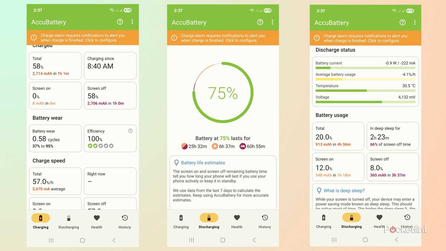 Accubattery app on Samsung Galaxy