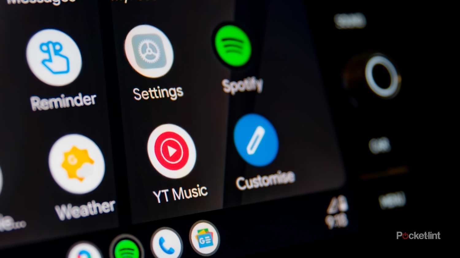 A still photo of the YouTube Music app sitting on an Android Auto display. 