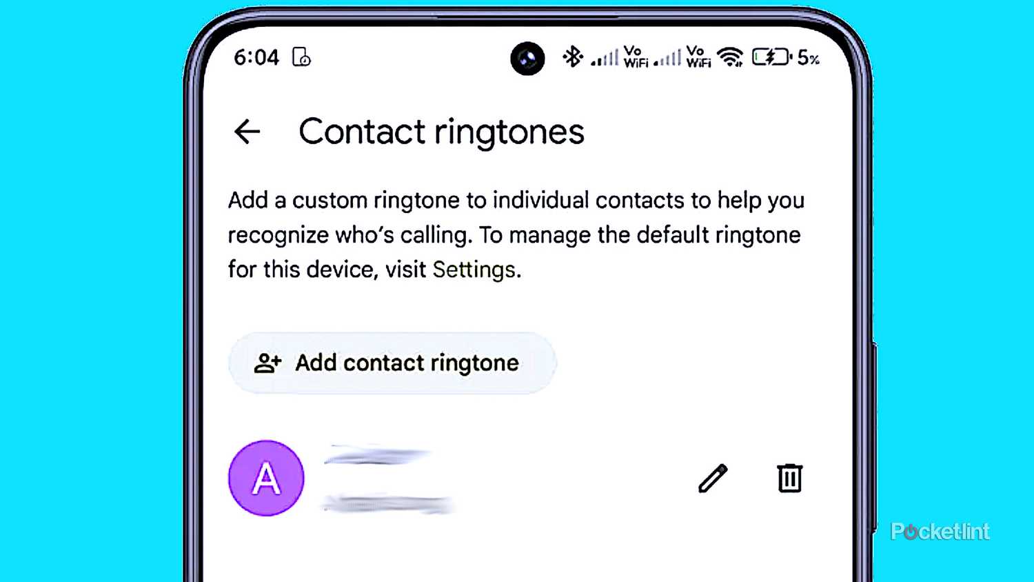 Android에서 연락처 벨소리 지정.