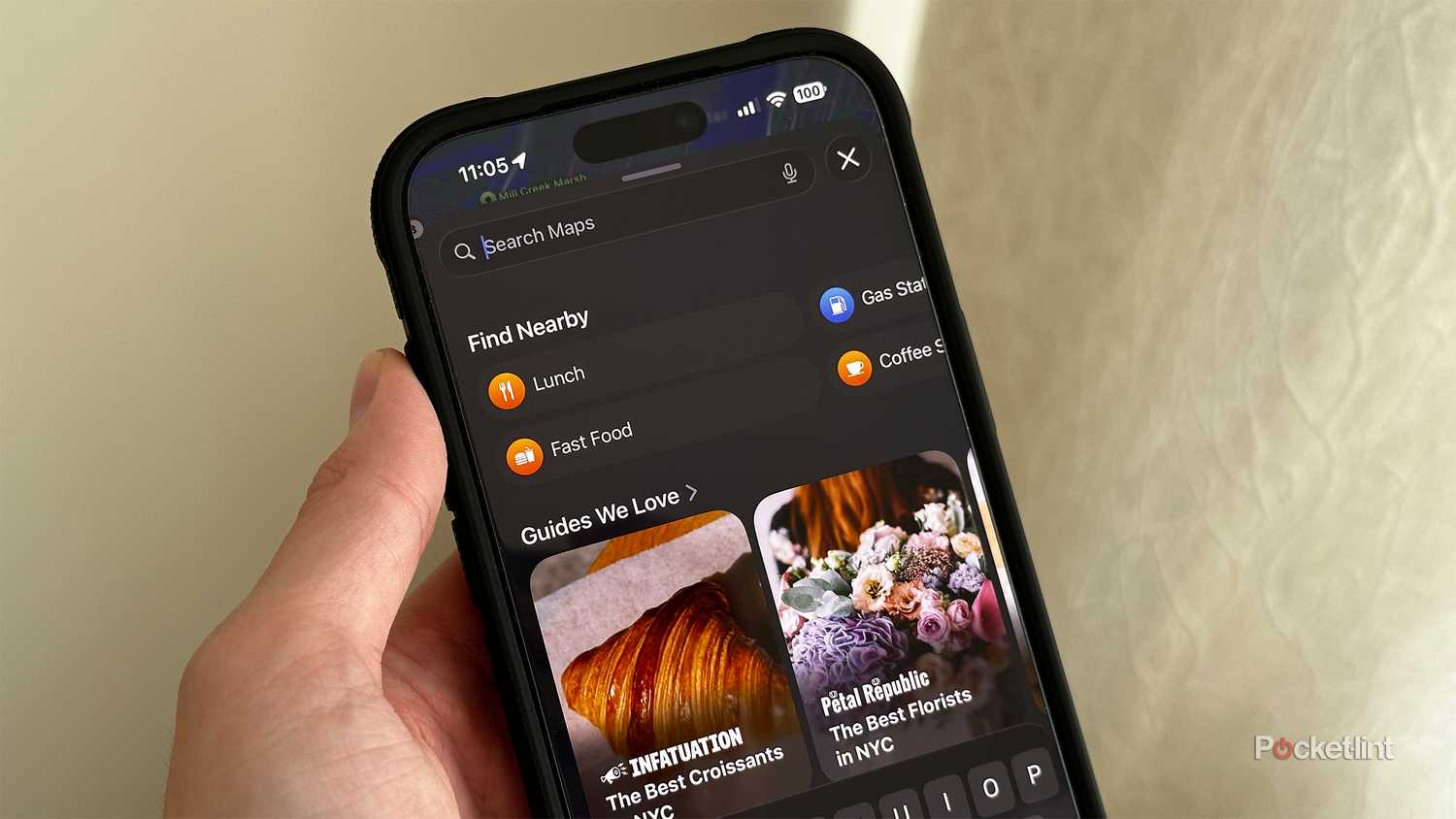 Search bar on Apple Maps.