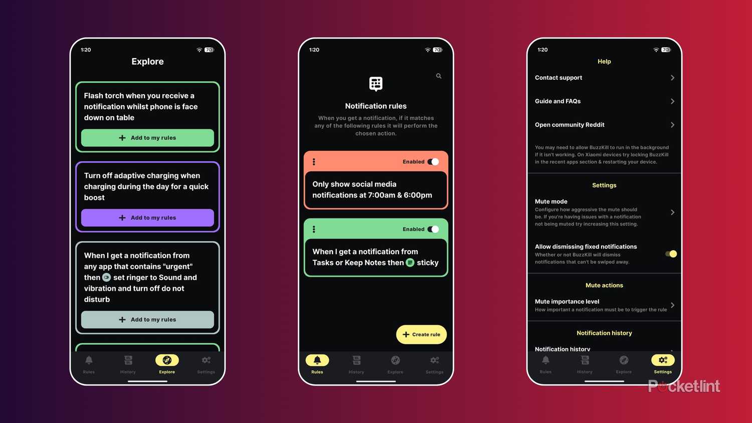 BuzzKill Notification Manager screenshots