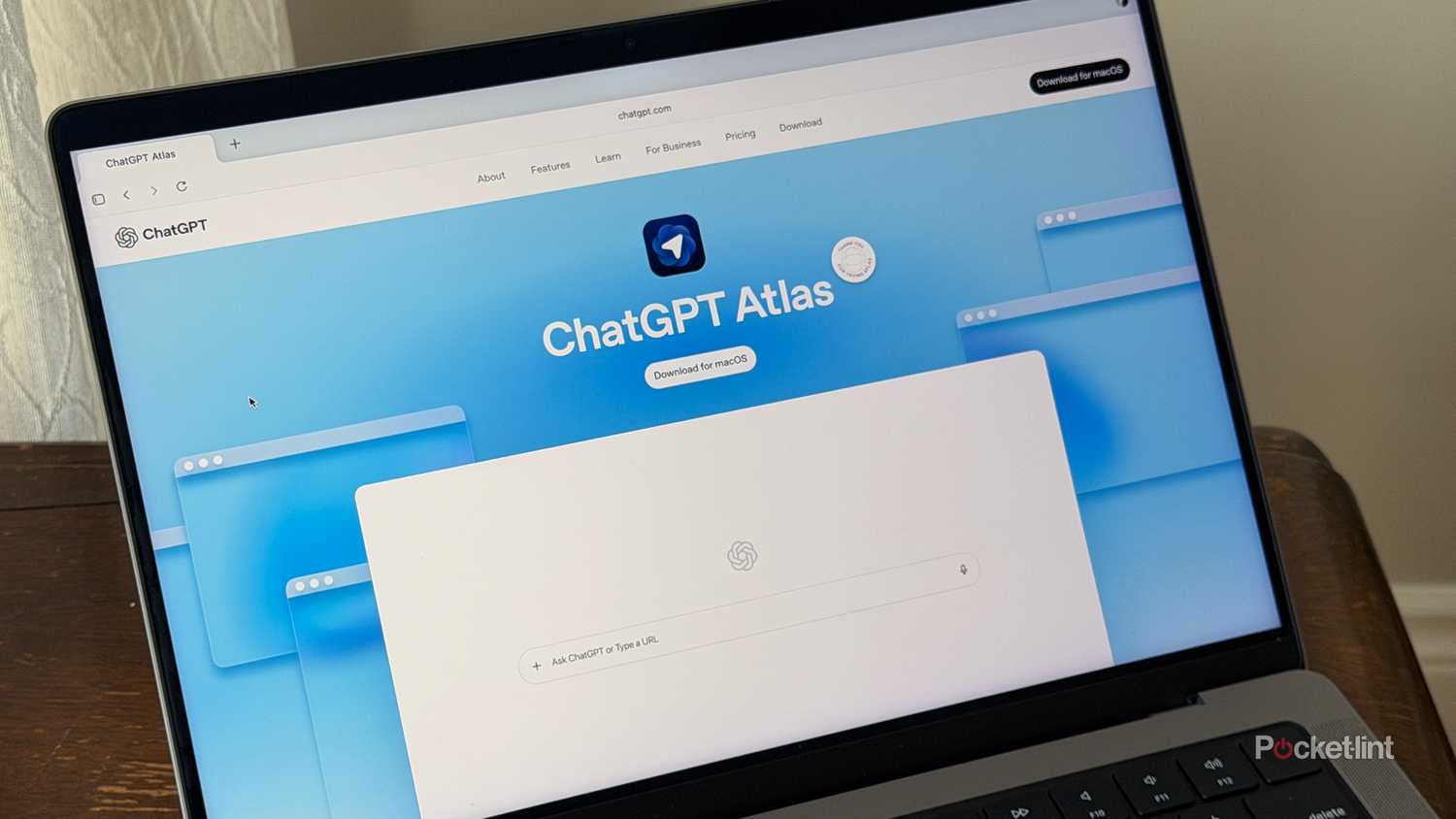 MacBook Pro의 ChatGPT Atlas.
