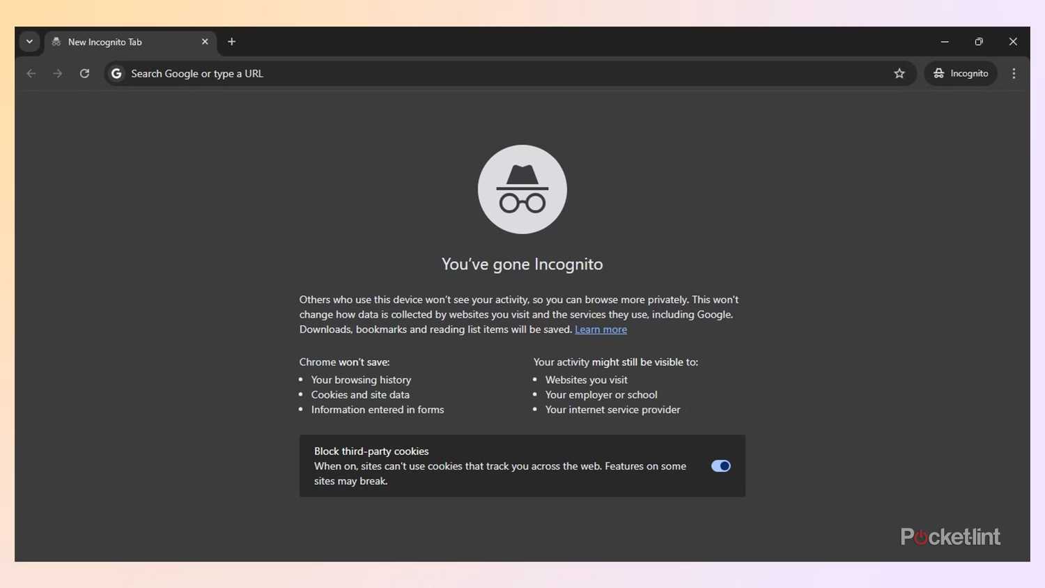 Chrome's Incognito mode on desktop 