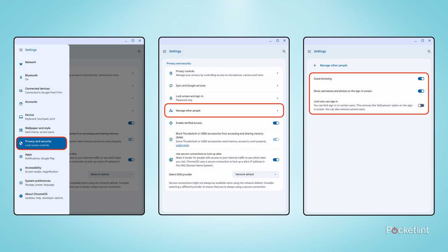 ChromeOS enable guest browsing screenshots