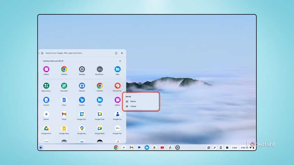 ChromeOS Launcher customization screenshot