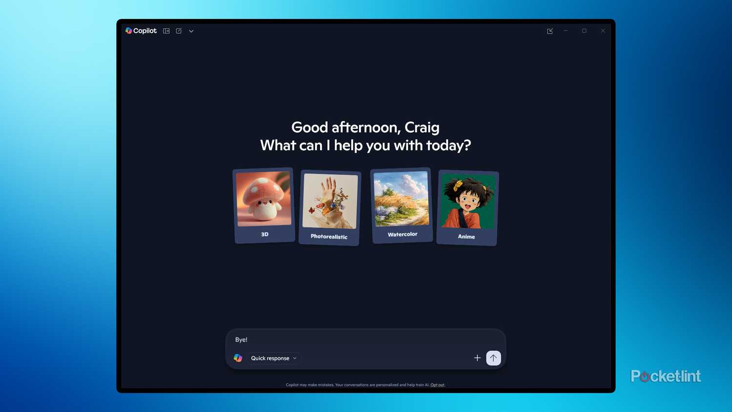 Microsoft Copilot app Windows 11.