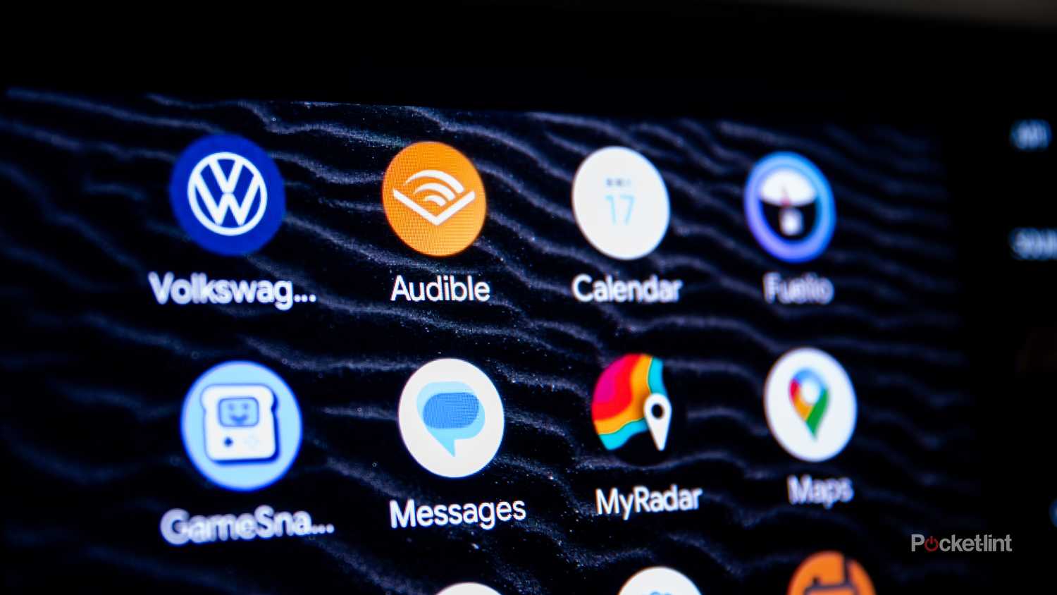 A still photo of the Audible app displayed on the Android Auto app gallery. 