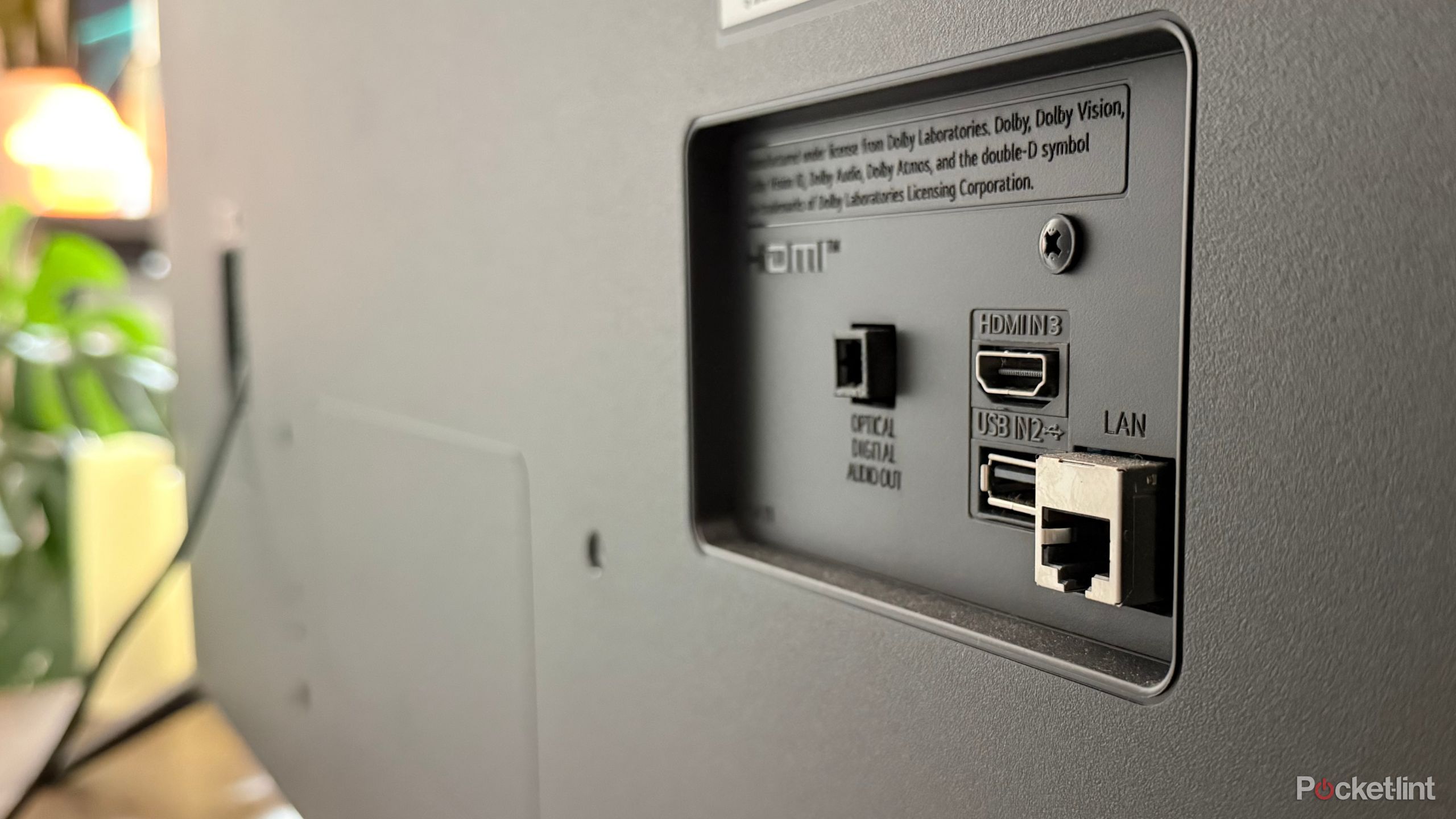 An Ethernet port on a TV. 