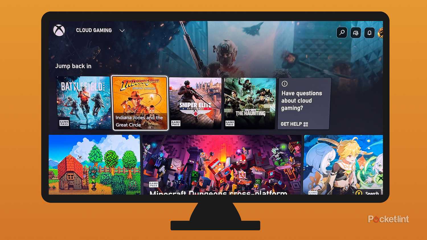 Xbox app on Fire TV Stick.