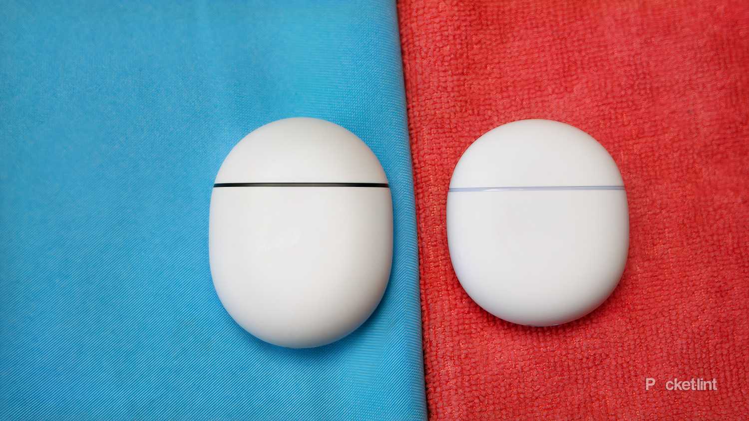 Pixel Buds Pro 2 on the left and Pixel Buds 2a on the right