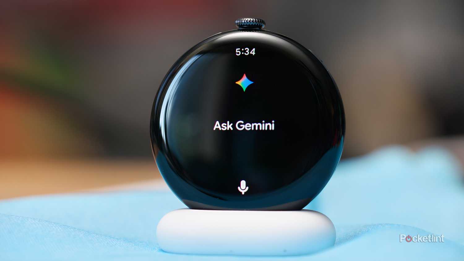 Google Pixel Watch 4 showing the "Ask Gemini" screen