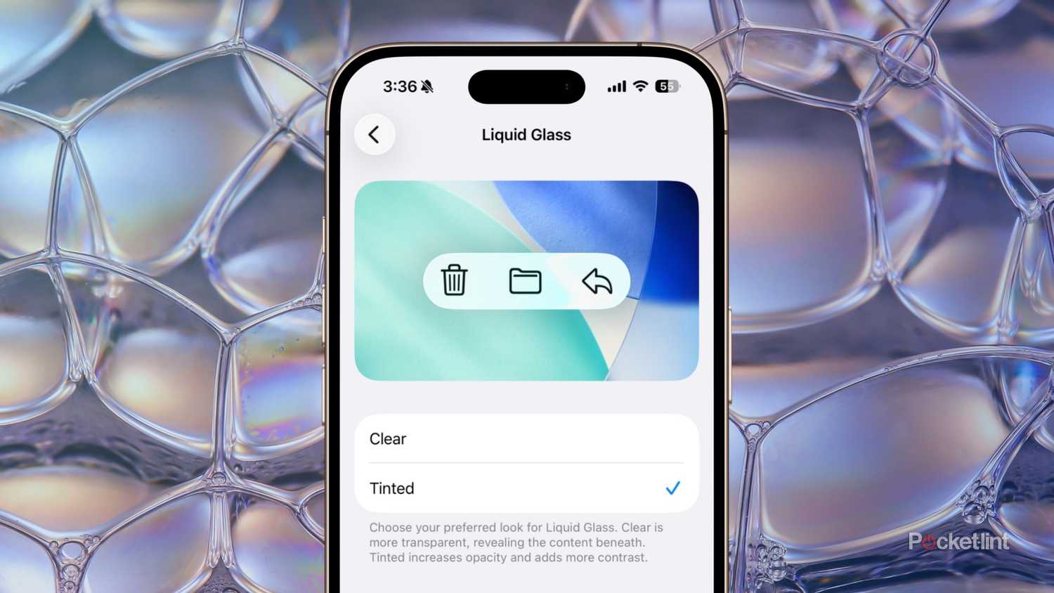Liquid Glass tint in iOS 26.1. 