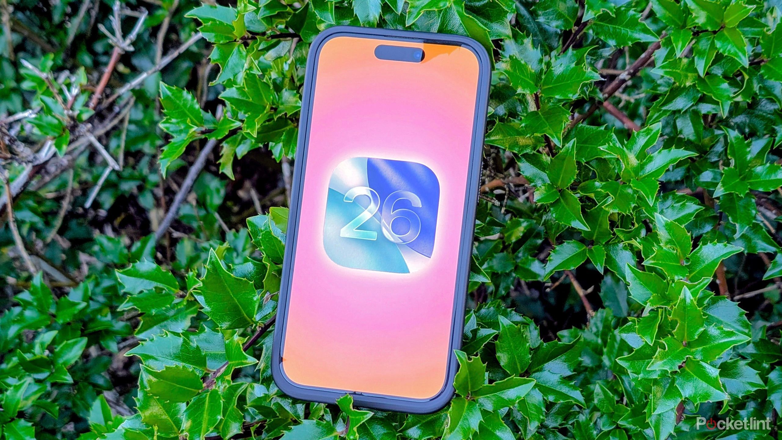 iOS 26's logo on an iPhone 