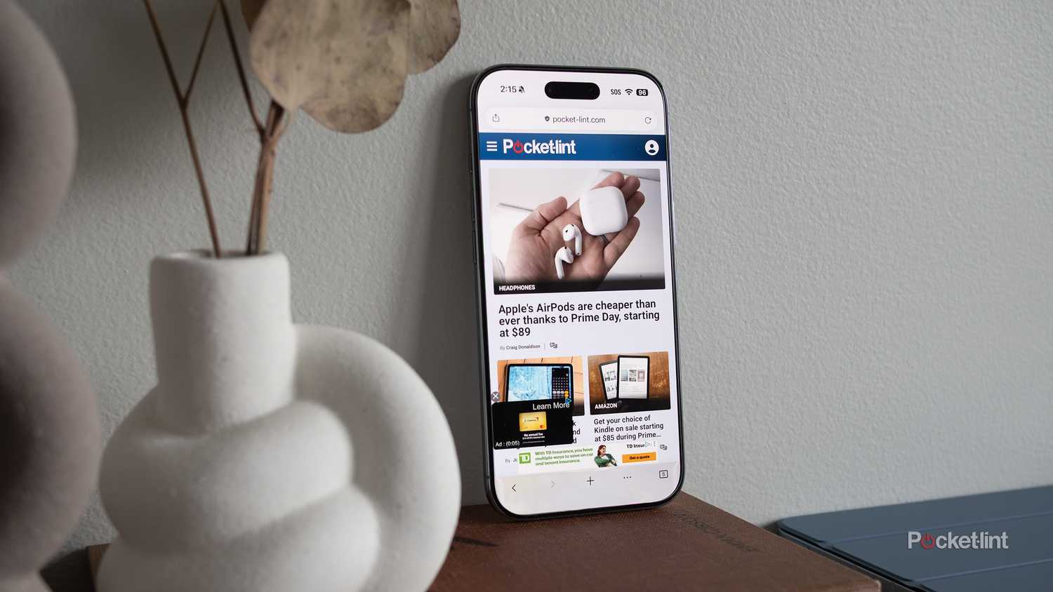 The iPhone Air with Pocket-lint on it. 