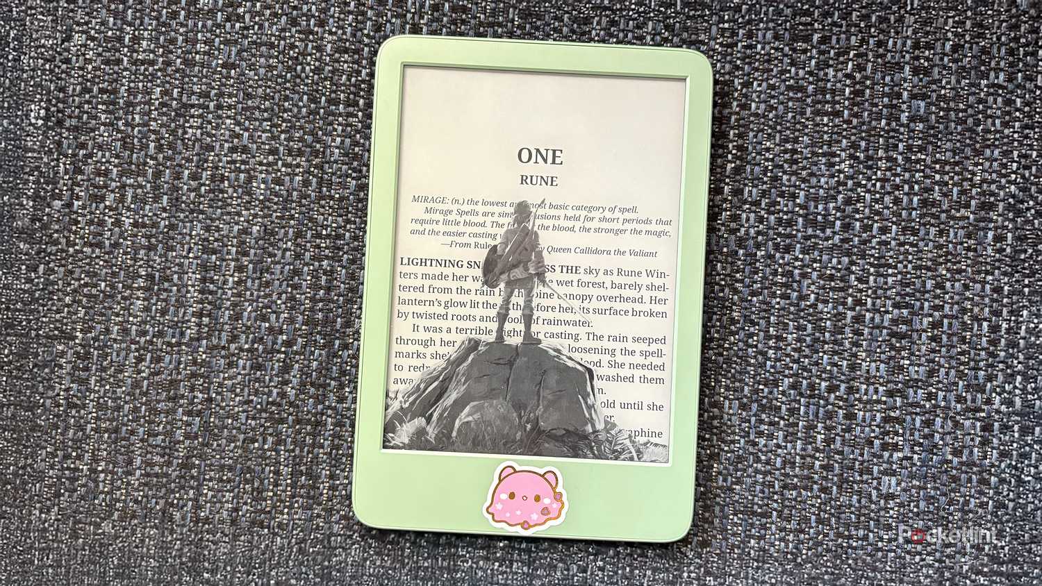 A Zelda background on the kindle 