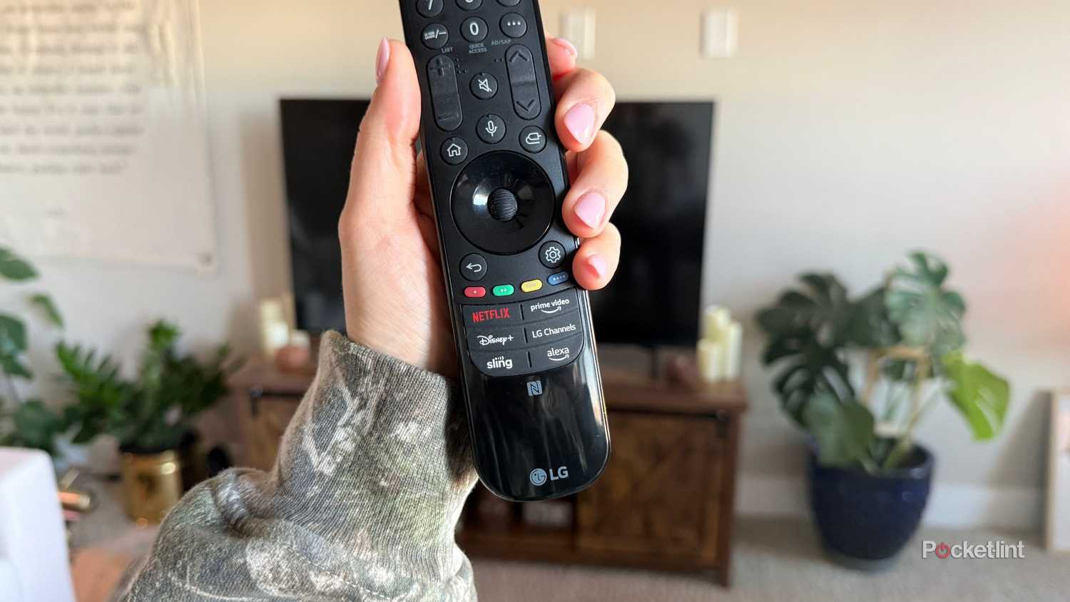 Buttons on an LG remote. 
