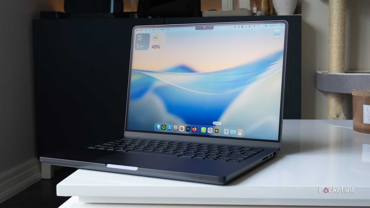 The M5 MacBook Pro sitting on a table