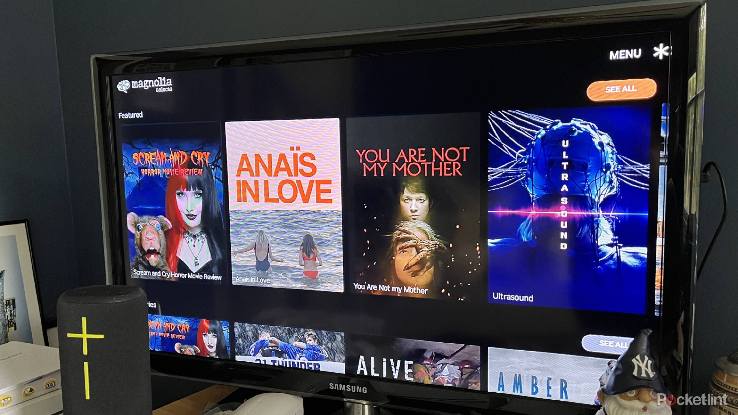 Magnolia selects on a TV.