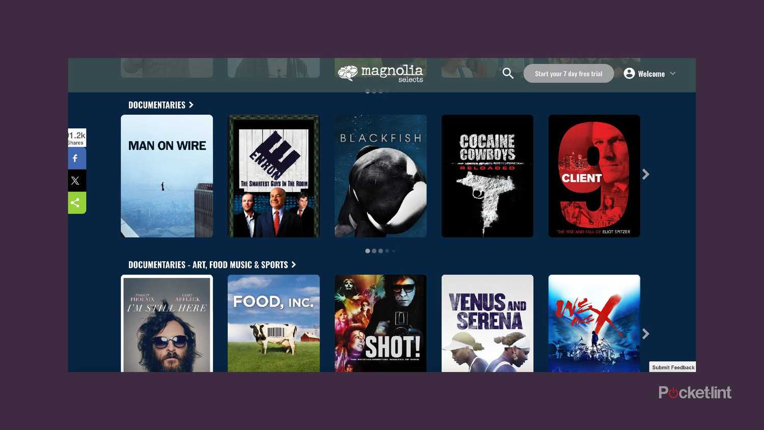 Magnolia selects screenshot. 