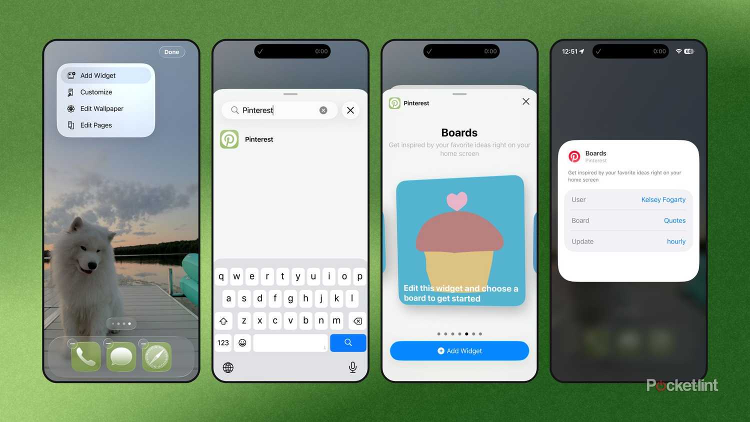 iOS 26에 Pinterest 위젯 추가. 