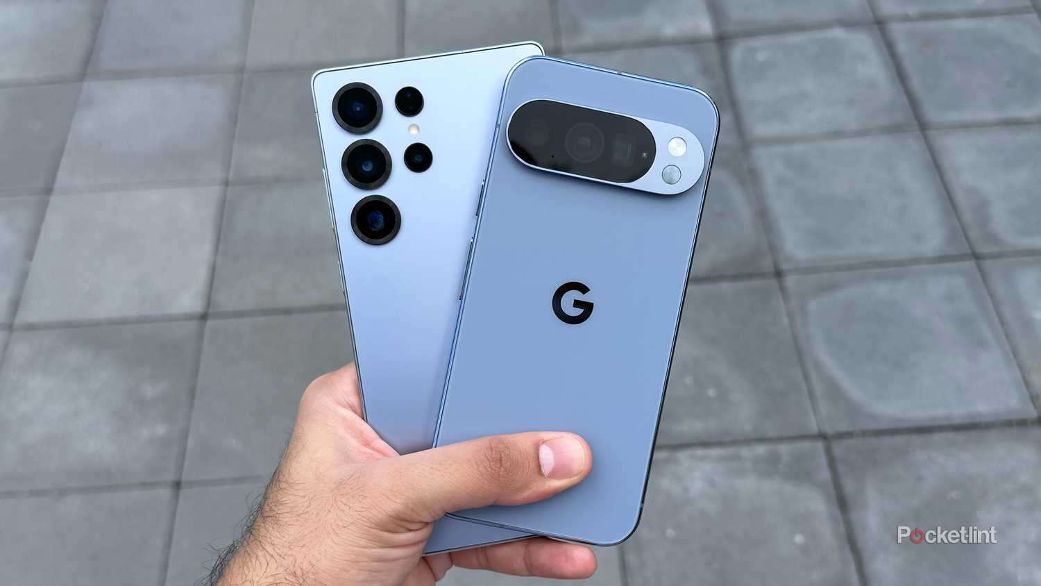 Samsung Galaxy and Pixel 10 Pro in hand