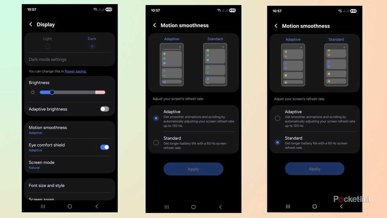 Samsung Galaxy Display Settings