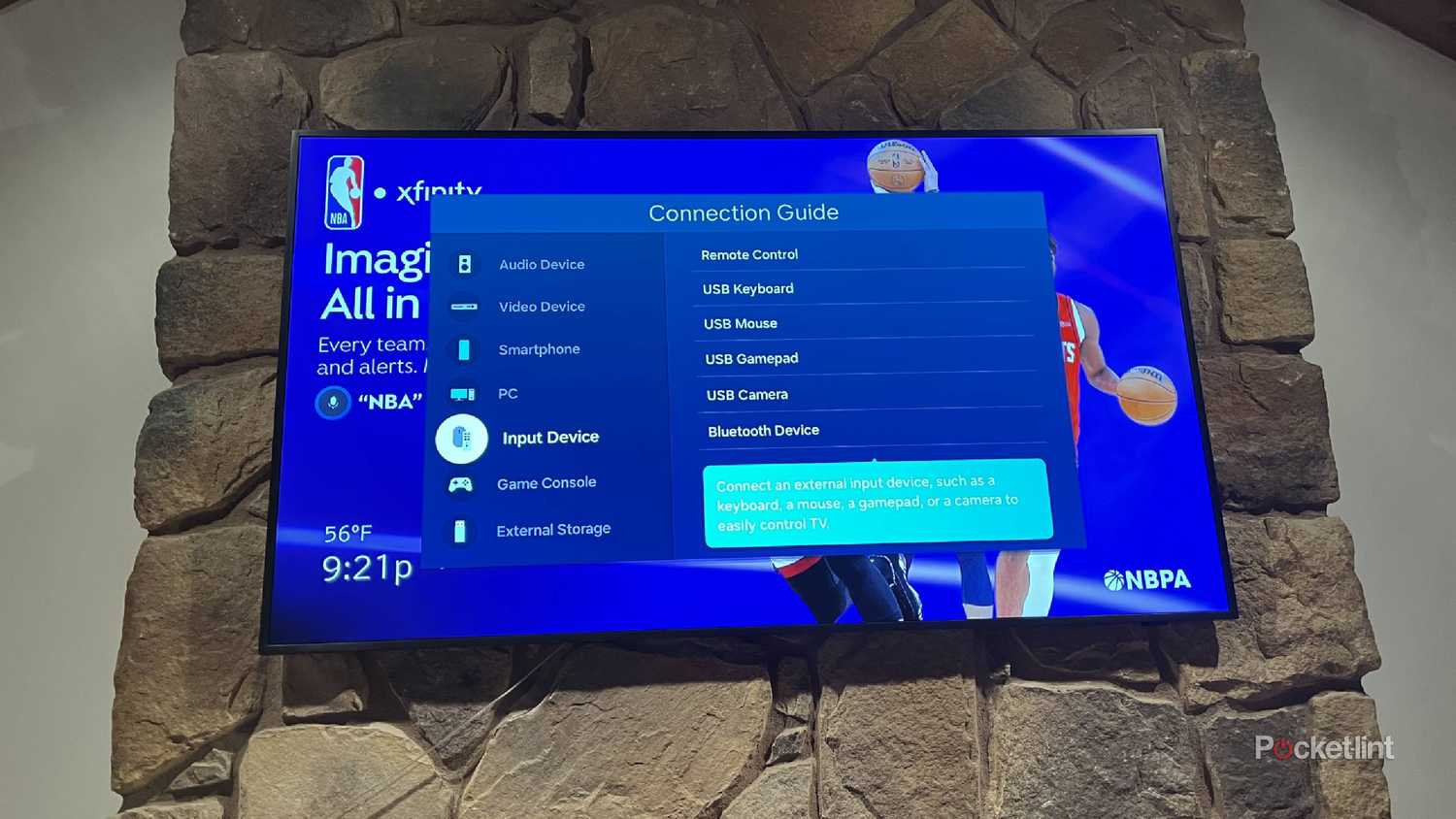 Input Device menu on Samsung TV