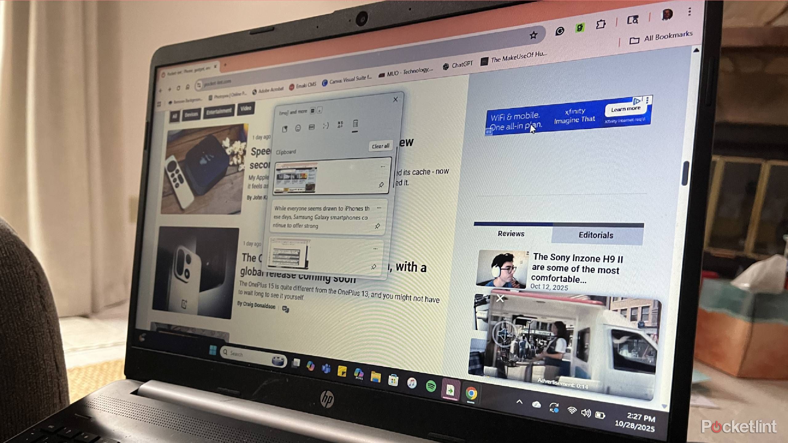 HP laptop clipboard history version