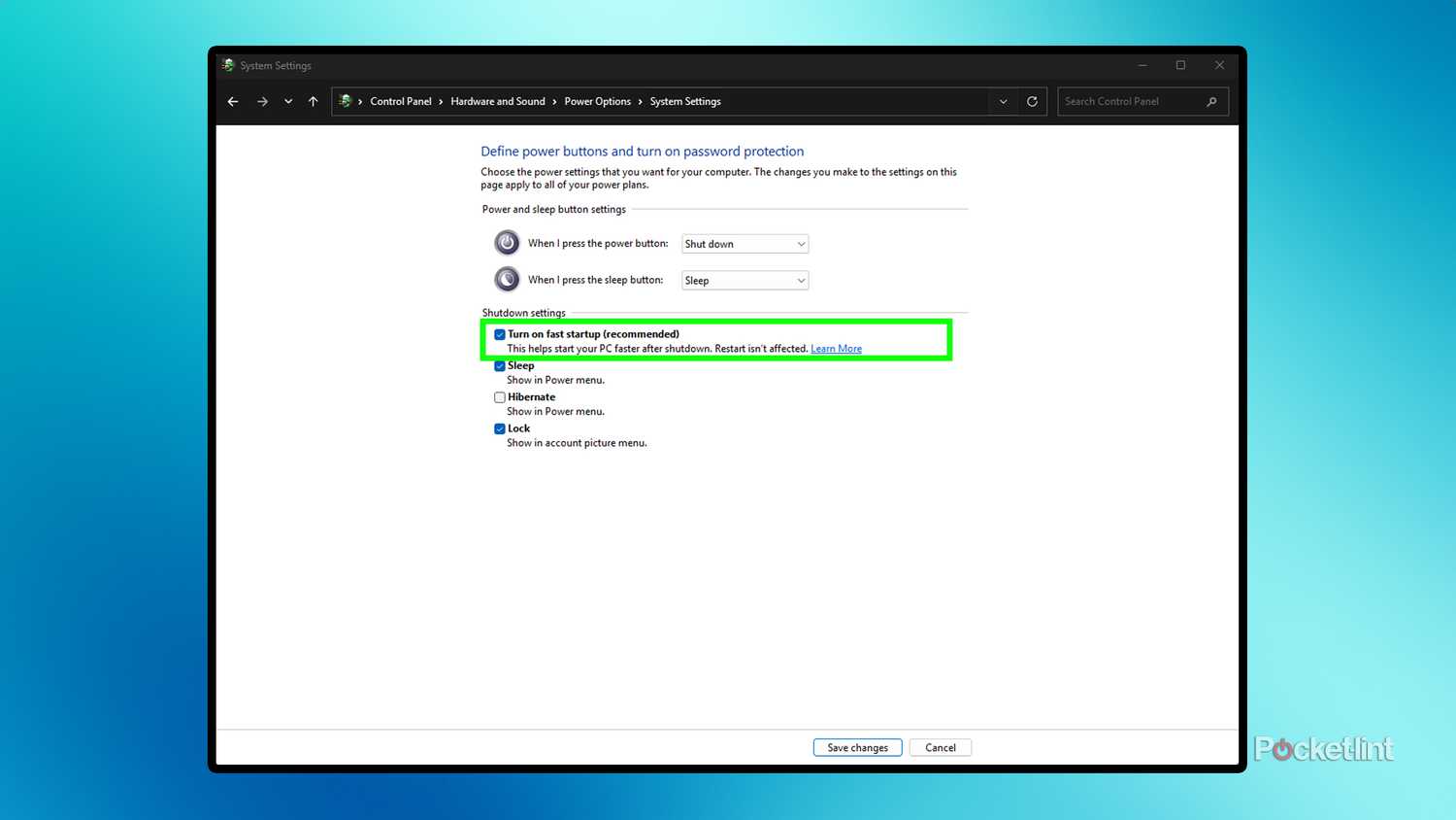 Windows 11 Fast Startup feature.