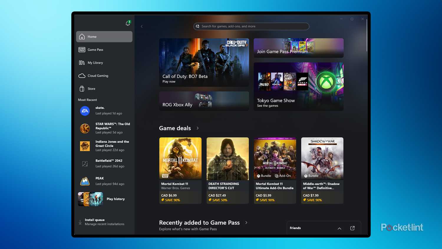 Xbox app Windows 11.