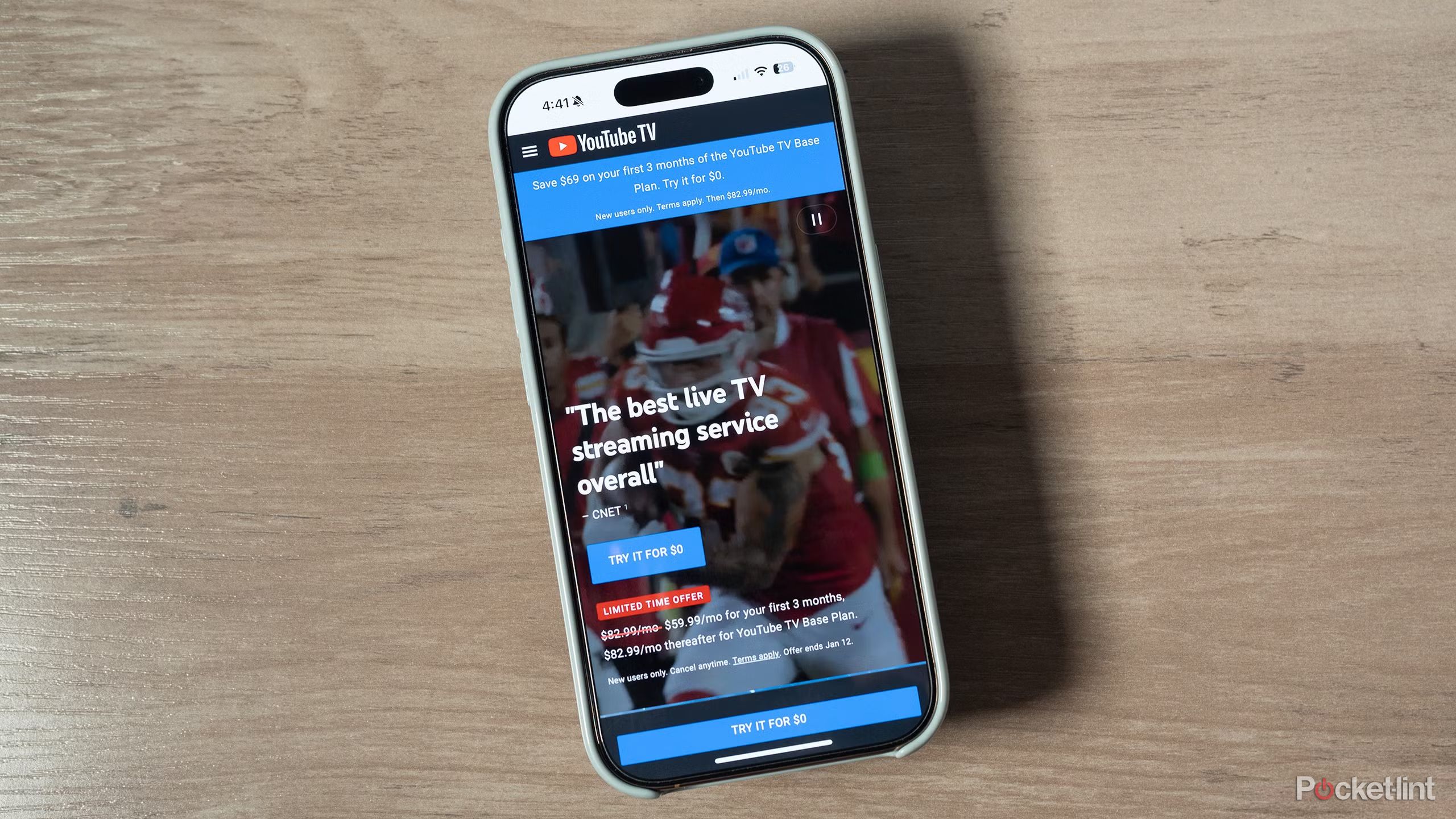YouTube TV on iPhone.