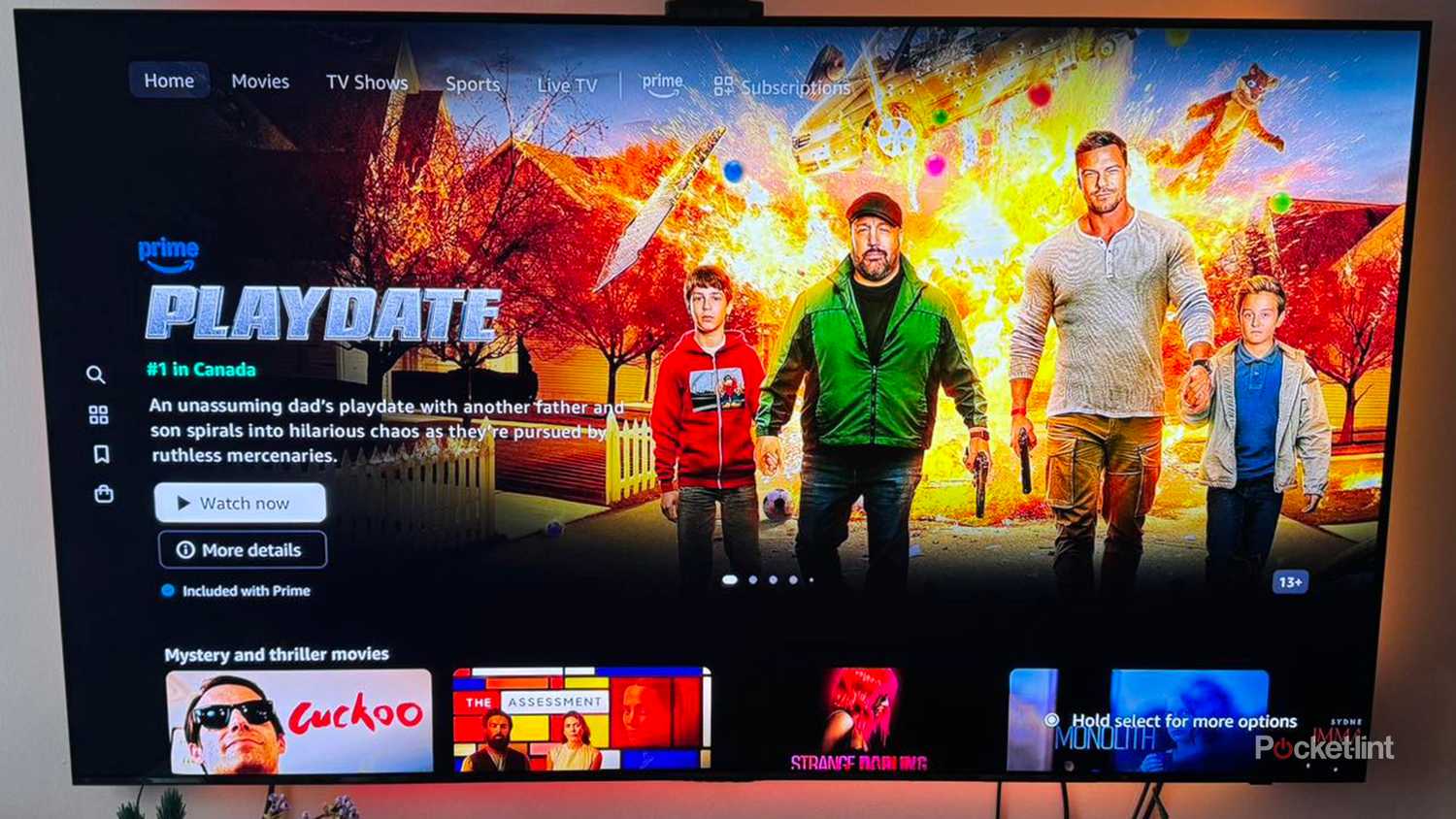 Amazon Prime Video Home Page featuring movie Playdate