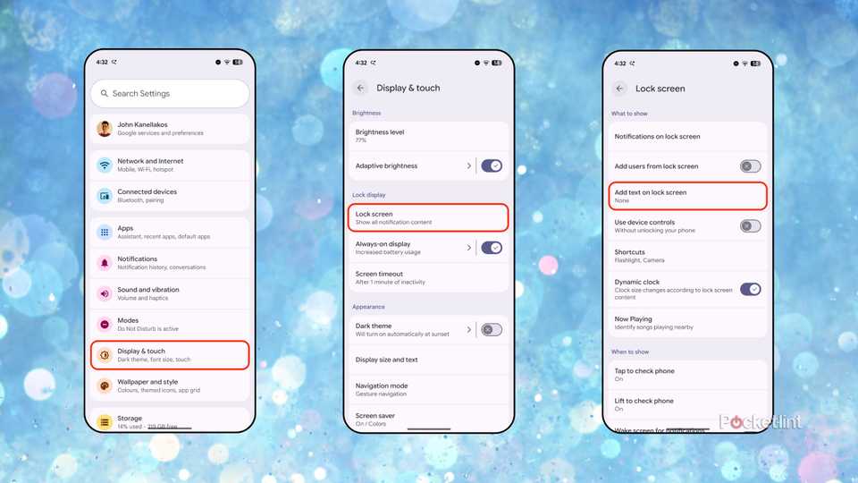 Android lock screen message screenshots 1