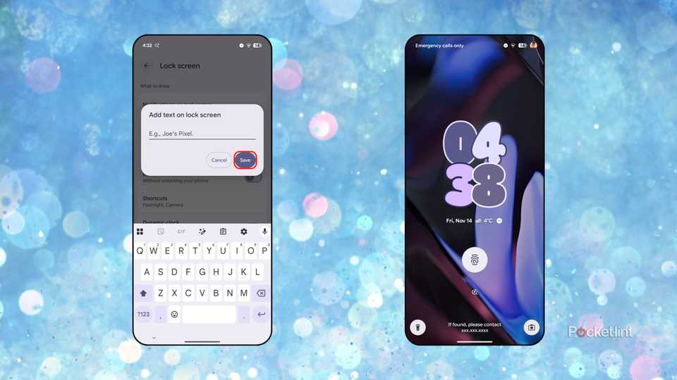 Android lock screen message screenshots 2