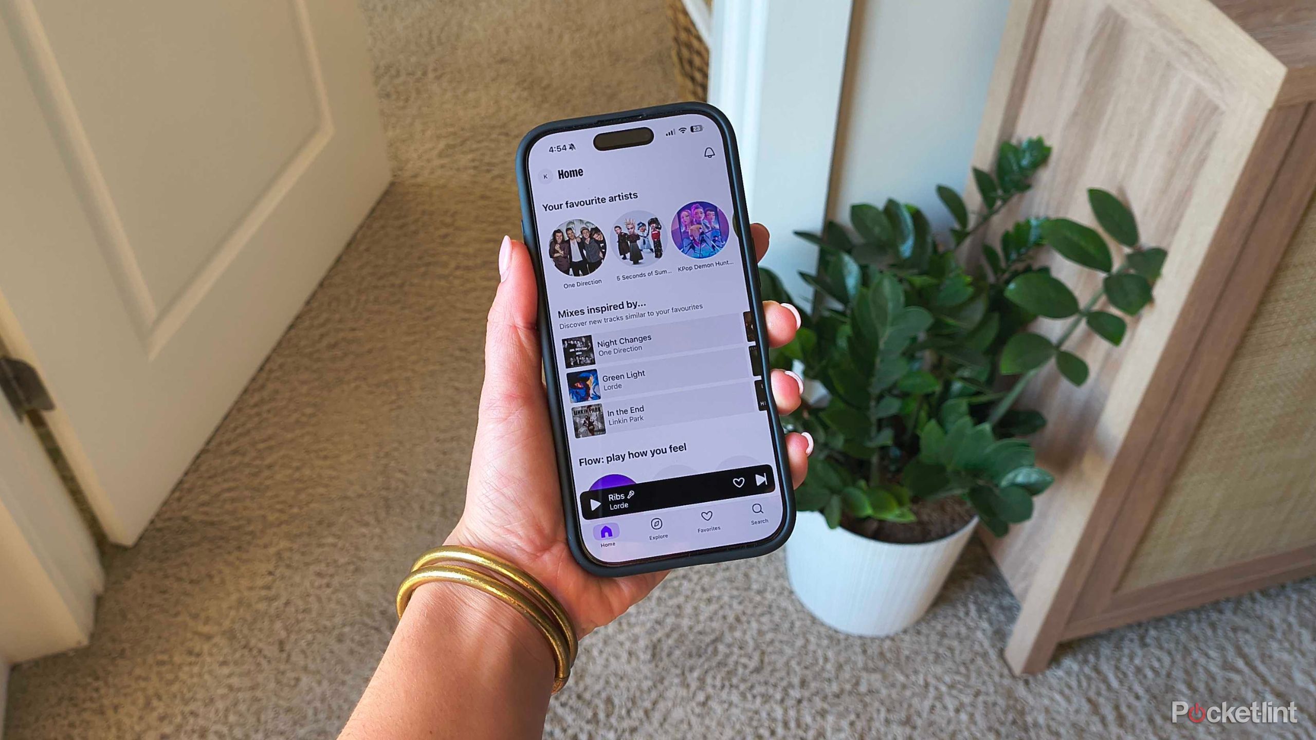 Deezer on an iPhone. 