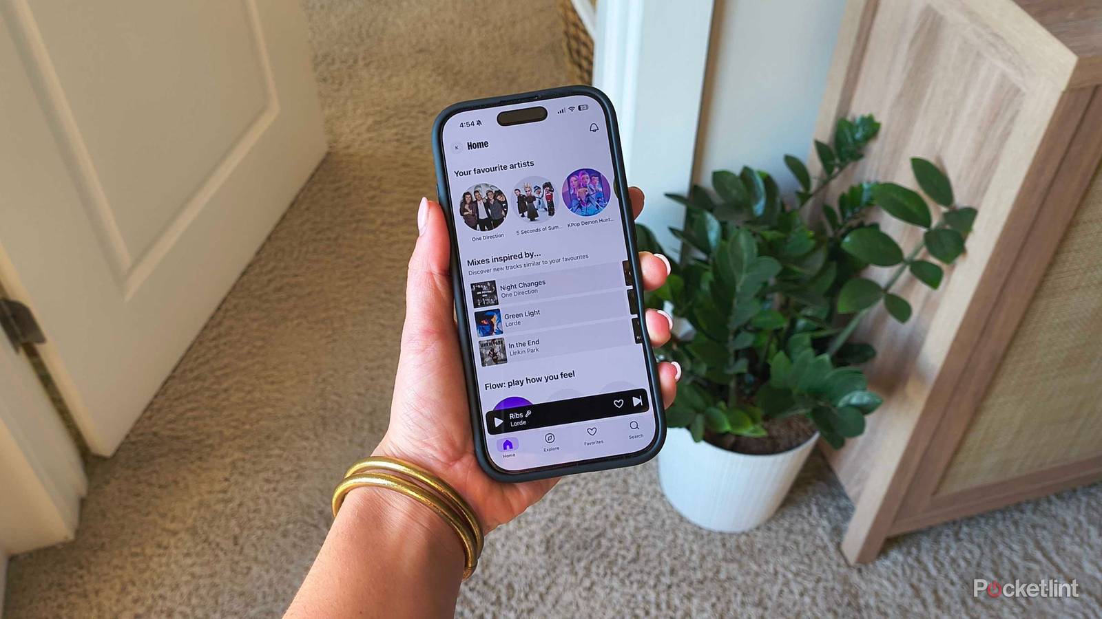 Deezer on an iPhone. 