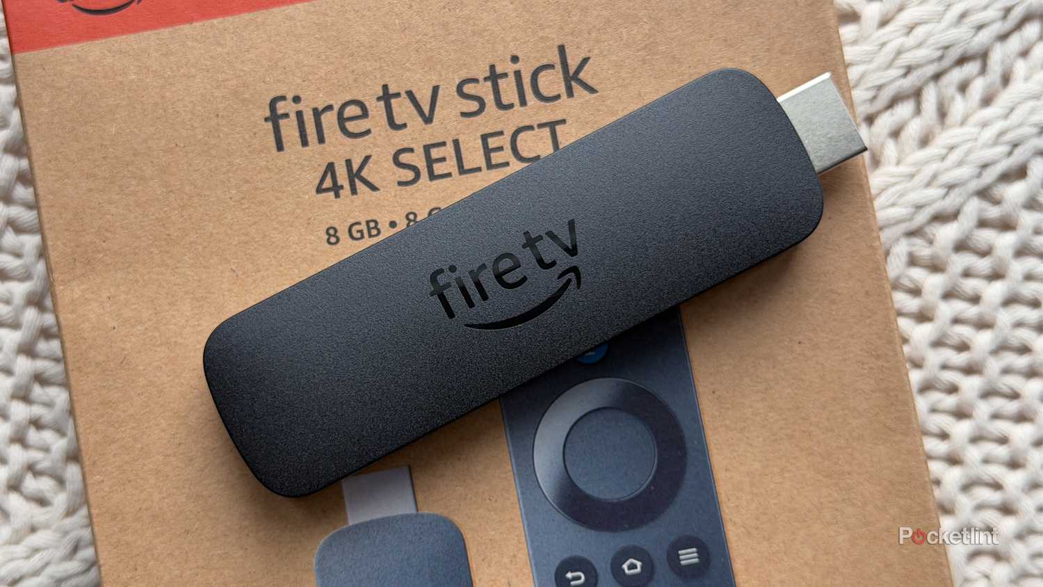 Fire TV Stick 4K Select on box.