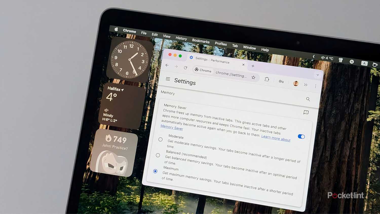 Google Chrome Memory Saver mode