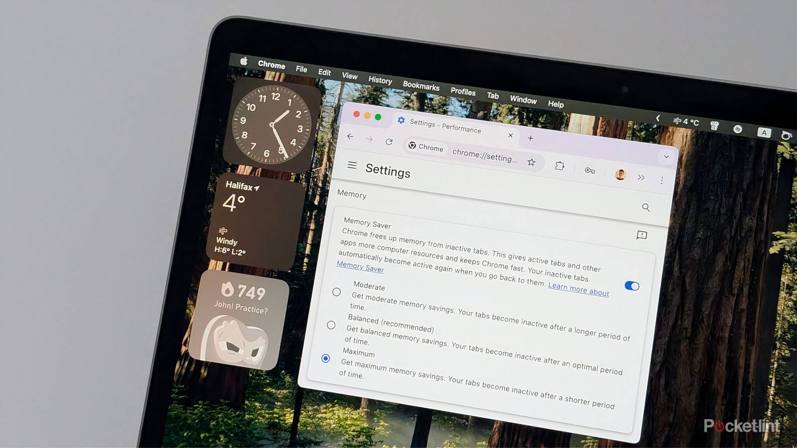 Google Chrome Memory Saver mode