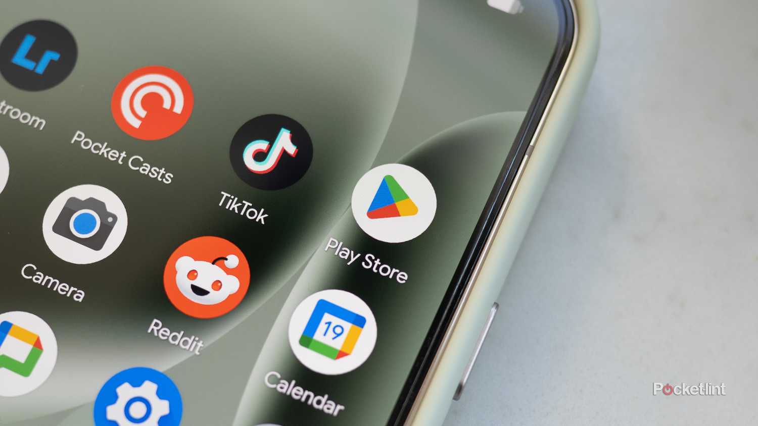 The Google Play Store's icon on a Pixel 9