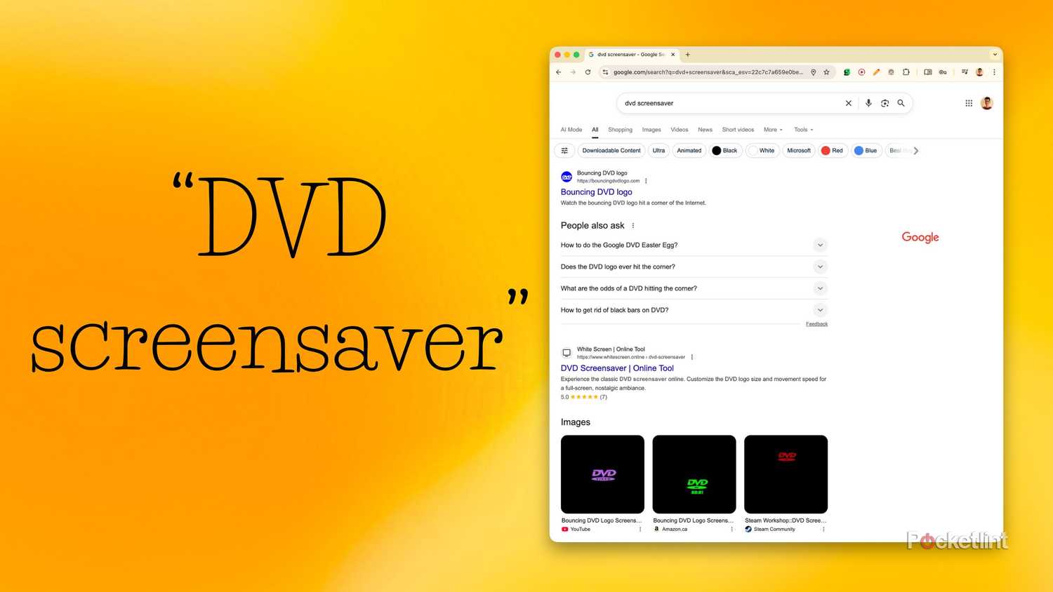 Google Search: "DVD screensaver"