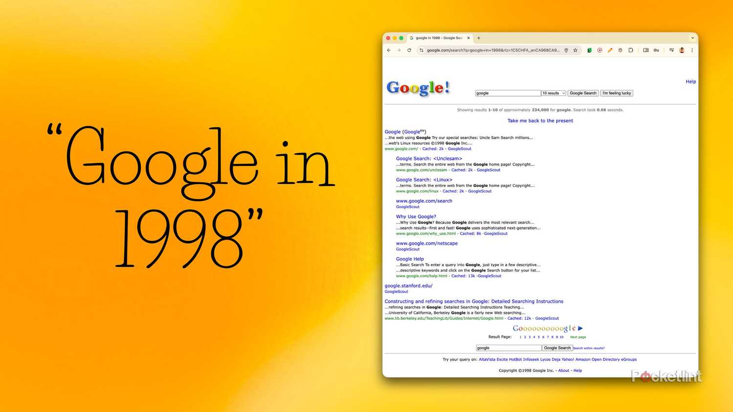 Google Search: "Google in 1998"