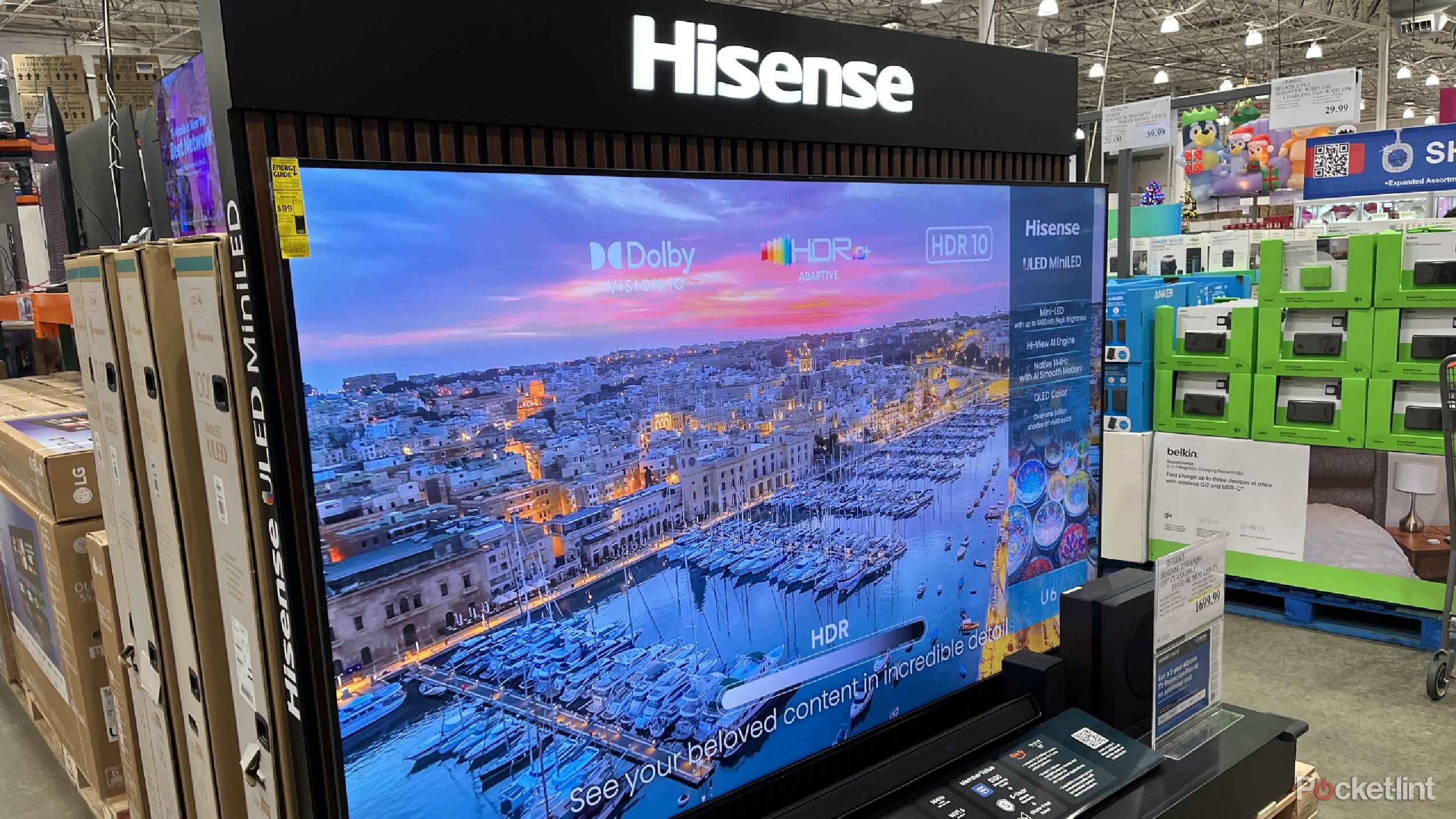 A Hisense QLED TV on display