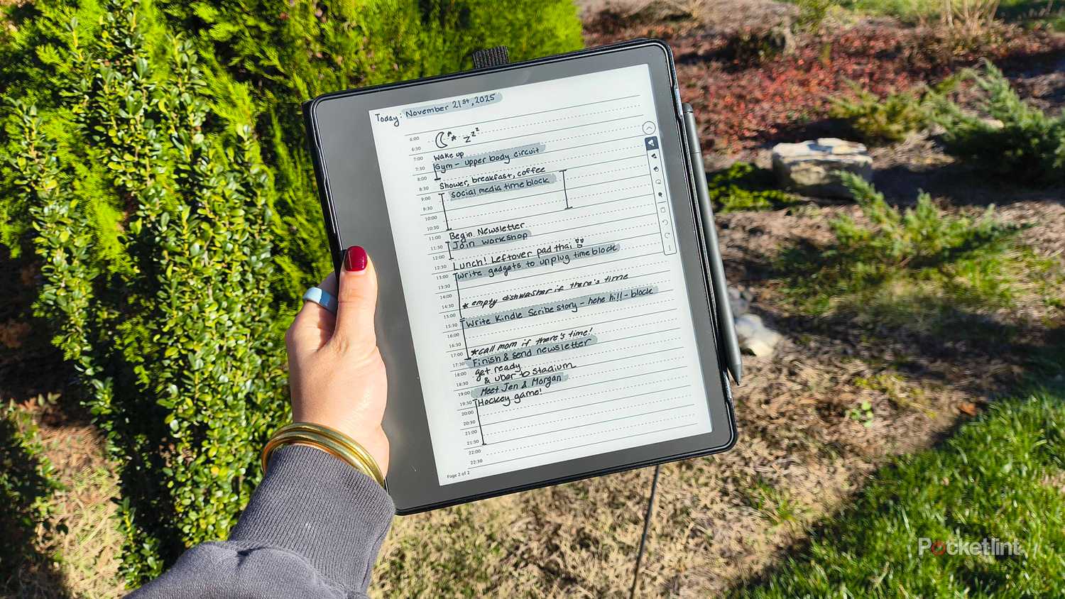 برنامه ریز روزانه در Kindle Scribe. 