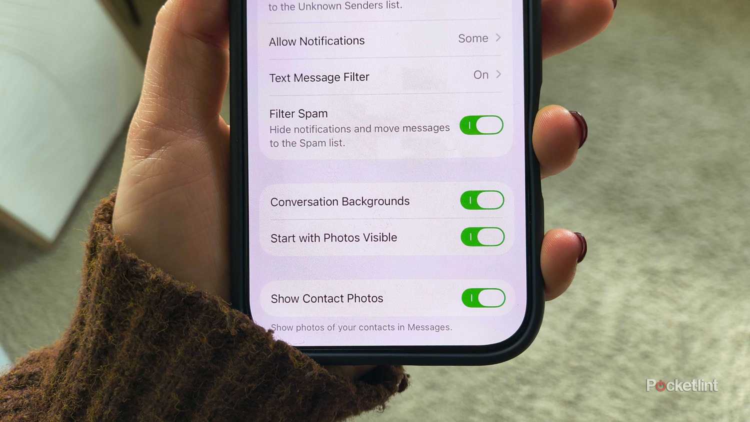 Filter Spam setting in iOS 26. 