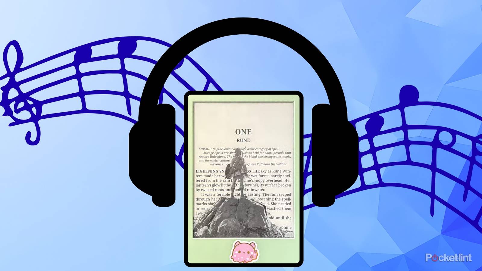 Kindle with music notes