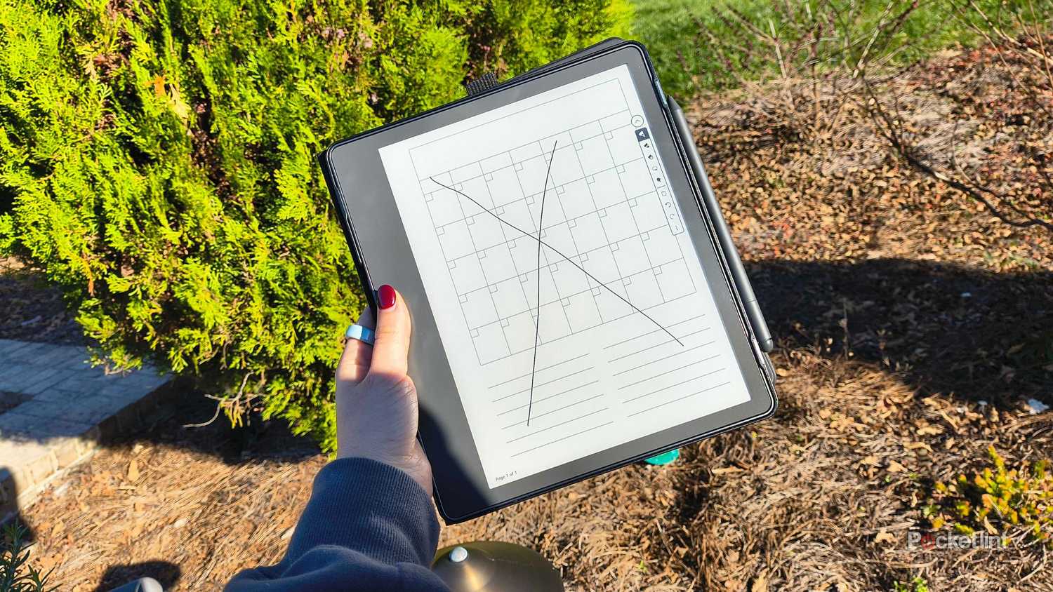 یک تقویم با یک X روی آن. 