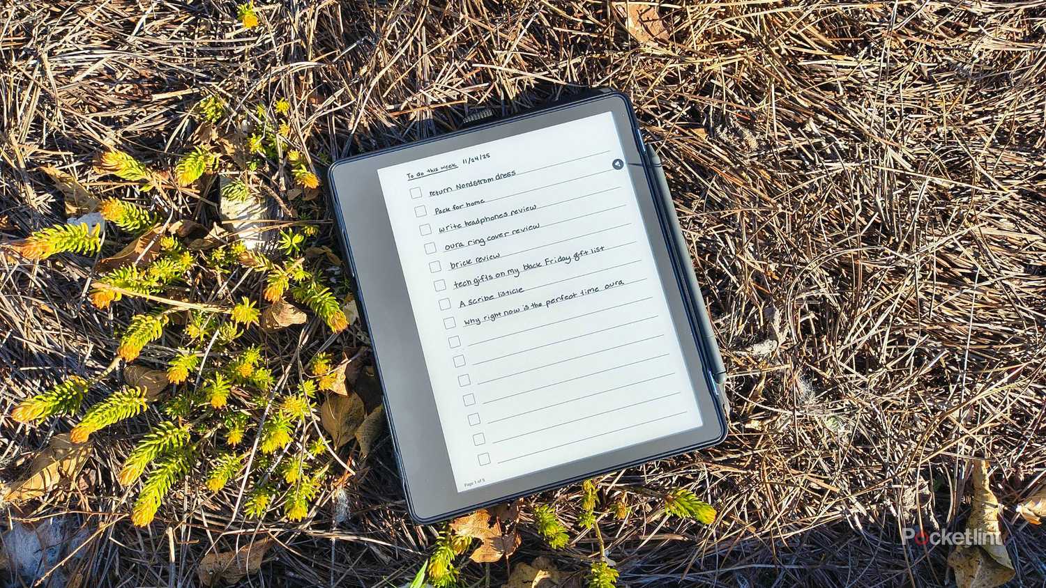 چک لیستی روی کیندل کاتب. 