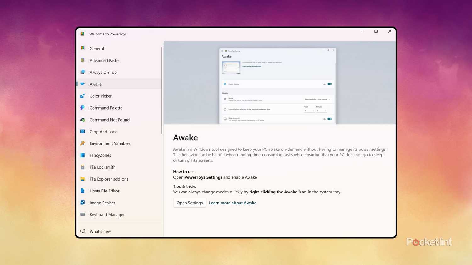 Microsoft PowerToys Awake screenshot
